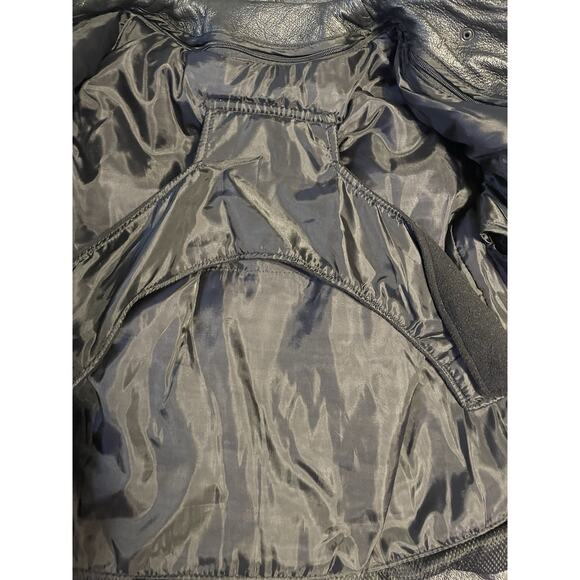 Vintage Black Leather Motorcycle Biker Jacket Women's Sz Small Fringe Western - Picture 9 of 14